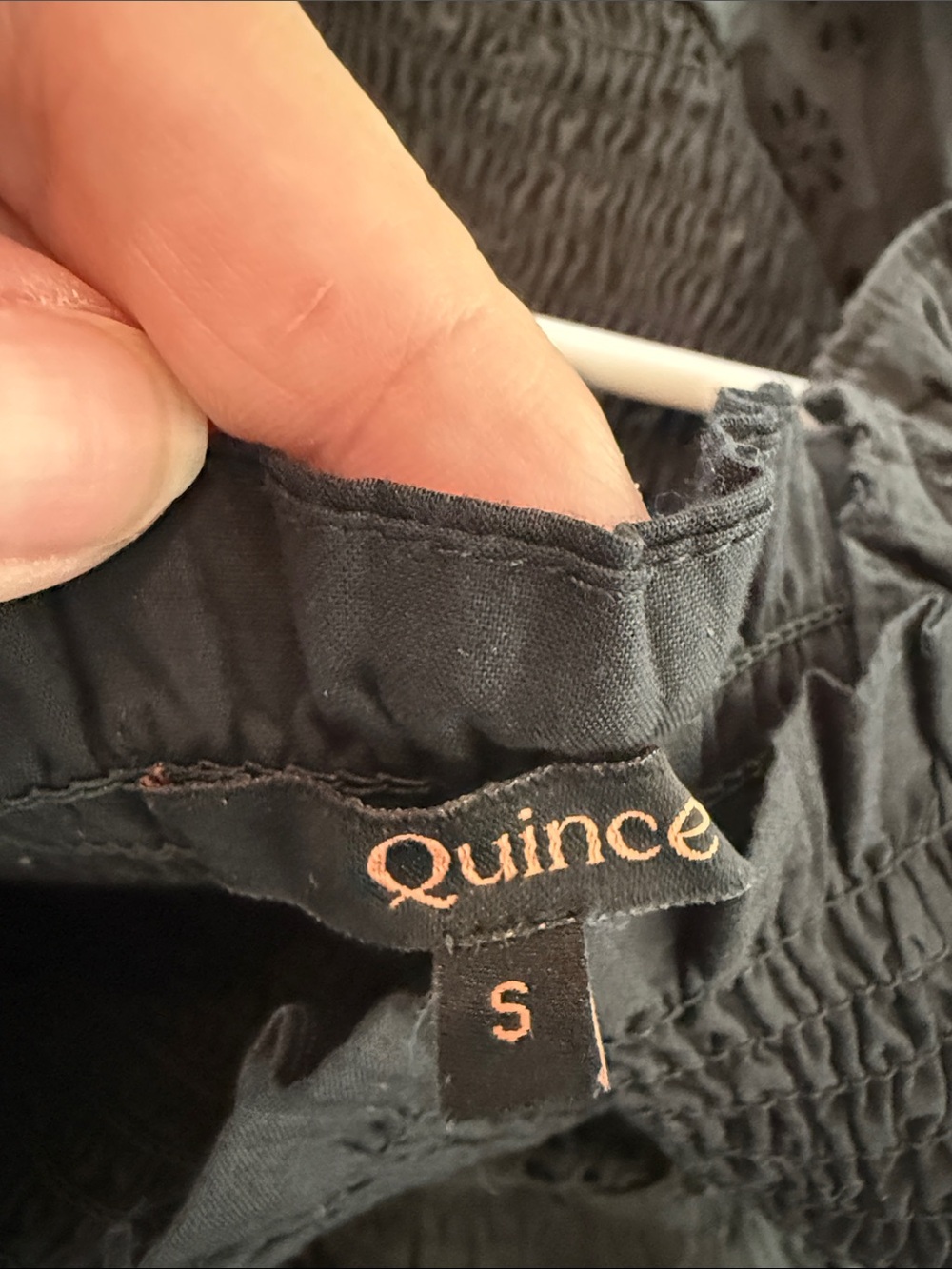 Quince Black Smocked Eyelet Tiered Maxi Dress - Picture 5 of 5